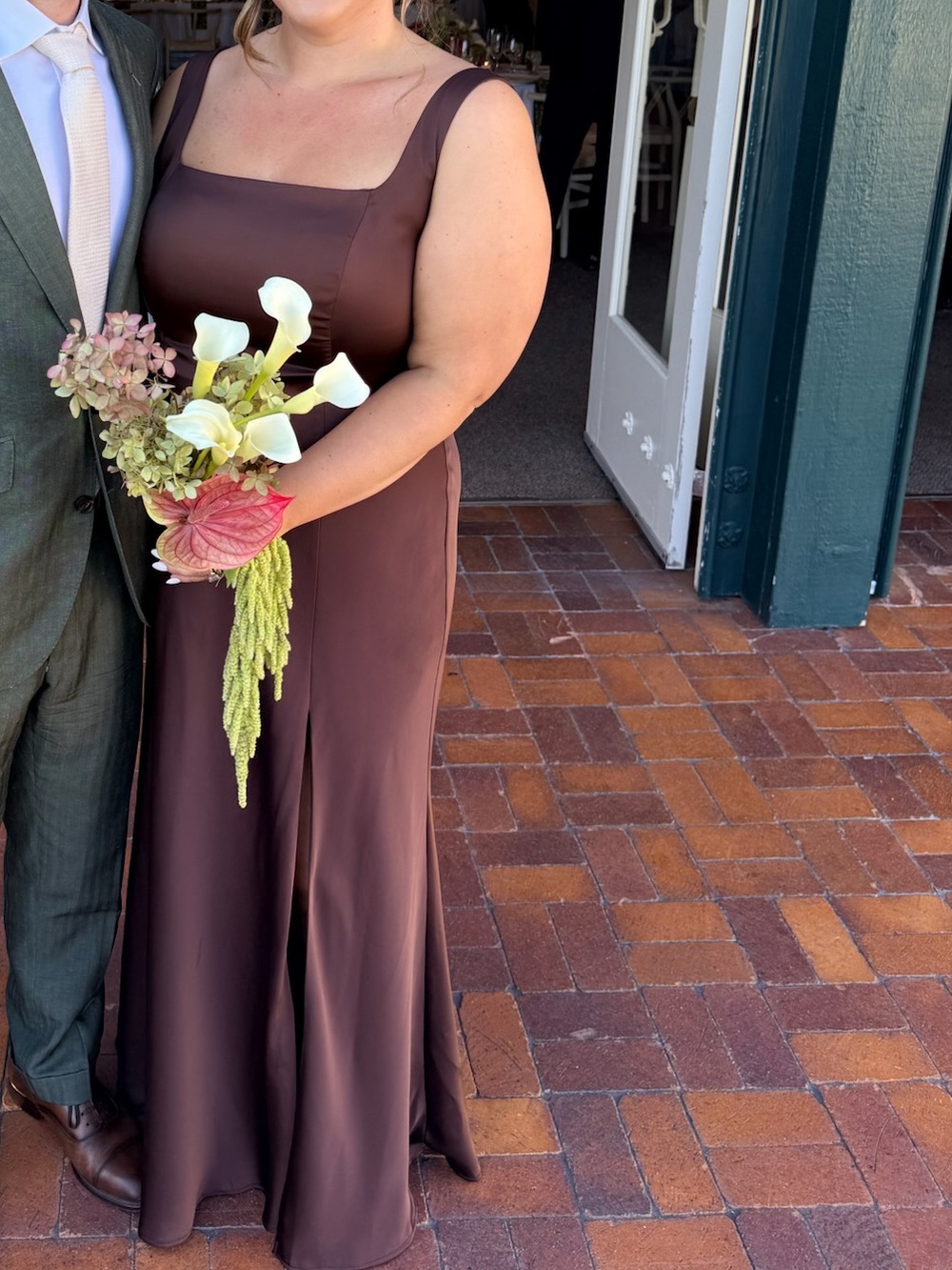 Birdy Grey Alex Matte Satin Dress - Espresso size 0X